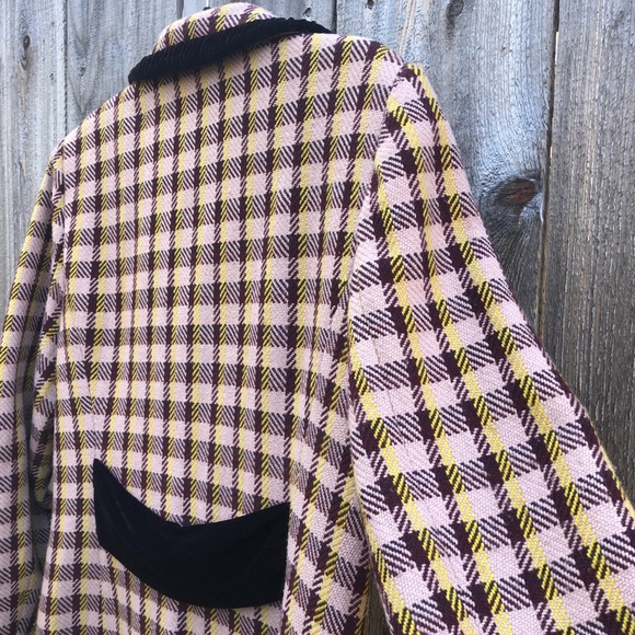 MAC & JAC Coat Women’s Tweed, Velvet Edgings  L - Picture 3 of 8